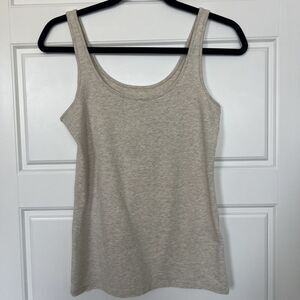 Banana Republic The Essential Tee Scoop Neck Tank Top Size XS Heathered Tan